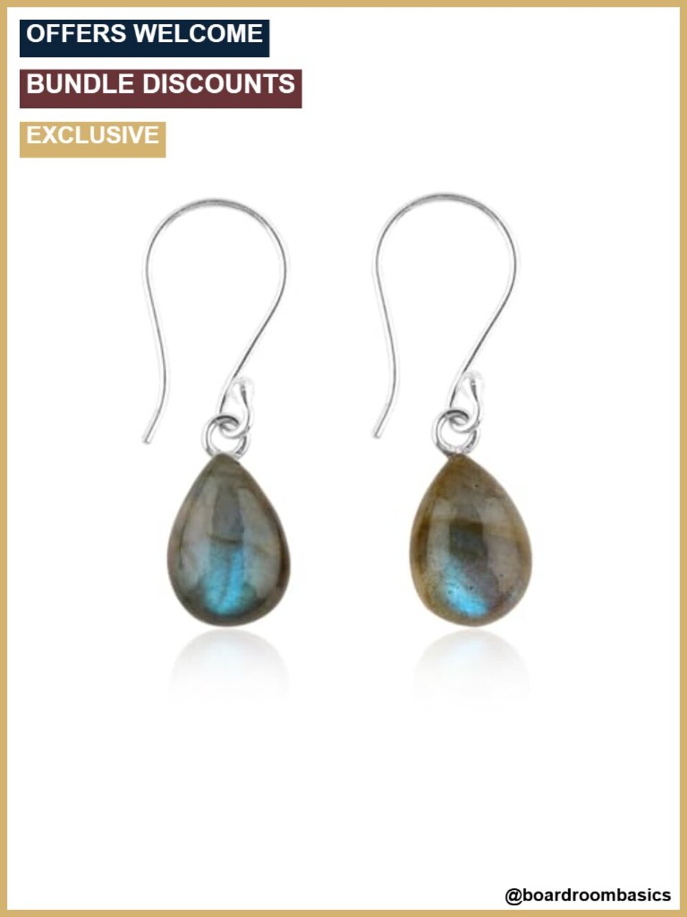 925 Sterling Silver Labradorite Dangle Earrings Handmade Boho